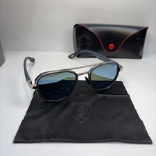 Ray-Ban Men's Ferrari Col Sunglasses, RB3674-M, Silver/Blue, Blue Mirror
