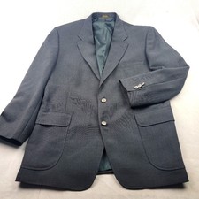 Stafford wool blend crested button charcoal sportscoat Size 44R