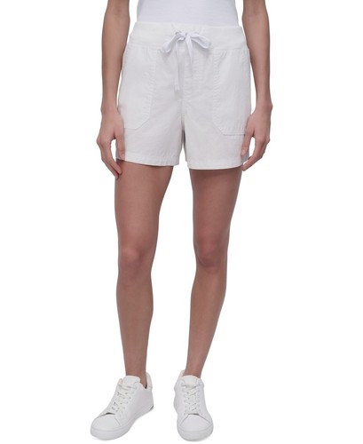 DKNY Sport Cargo Shorts Women's Small White Cotton Flat Front Drawstring PAL169 - Picture 7 of 12