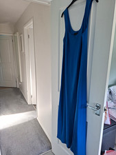 New Look Women’s Blue Maxi Dress, Sleeveless Strappy Scoop Neck Size 18 Regular