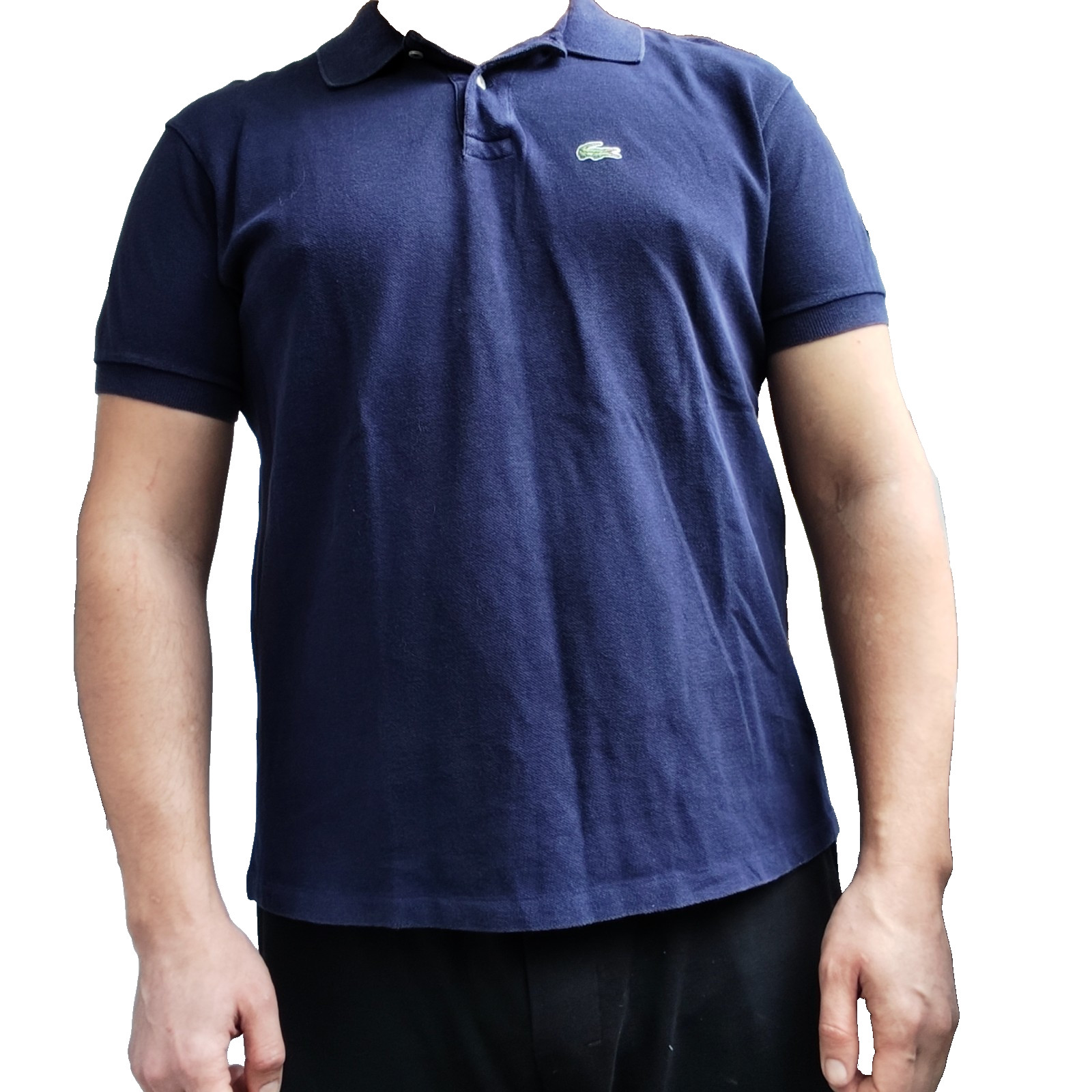 Vtg 80s Izod Lacoste USAPolo Shirt Navy Blue Pique Tennis Tail Alligator Mens XL