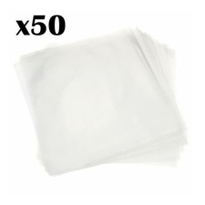 50x 7 Inch Outer Sleeves for 7" Vinyl Singles Slimline 50Mu Polyethylene 250g
