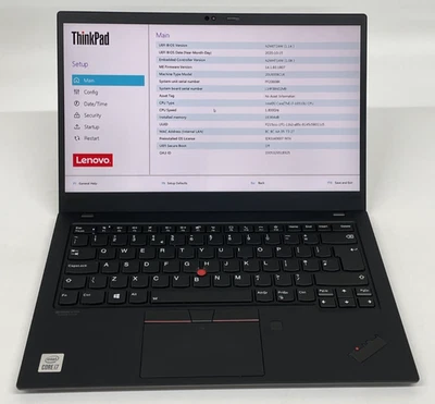 Lenovo ThinkPad X1 Carbon Gen 8 14" i7 10th Gen 16GB RAM 1TB NVMe Grade B - Image 1 of 4