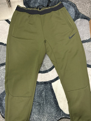 Nike Pro Dri-FIT Men's Green Jogger Pants M Tapered Drawstring Elastic