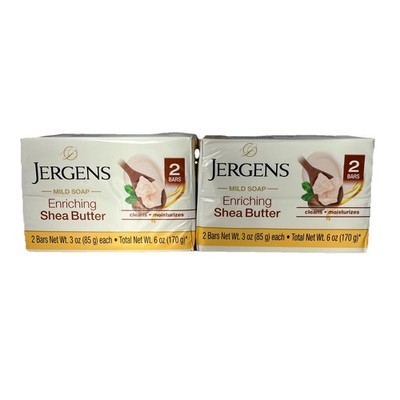 Jergens Mild Soap Enriching Shea Butter Bar Soap (3 oz) Bath & Body Bar 4 Pack