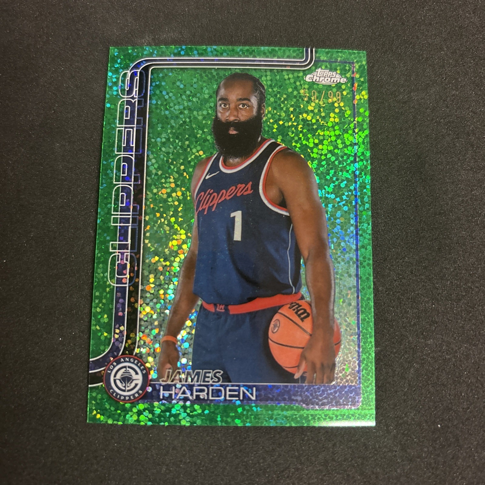 2025-26 Topps Chrome James Harden #54 Image Variation Green /99 SP 