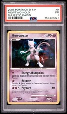 DOUBLE SWIRL HOLO BLEED PSA 1 2008 D&P Majestic Dawn Mewtwo 9/100 Holo Foil on eBay