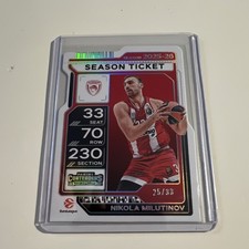 Panini Nikola Milutinov Season Ticket #38 Serial Numbered Contenders EuroLeague