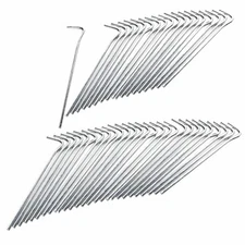 50 Pieces Heavy Duty Galvanized Steel Tent Pegs, Camping Stakes, Tent Spikes