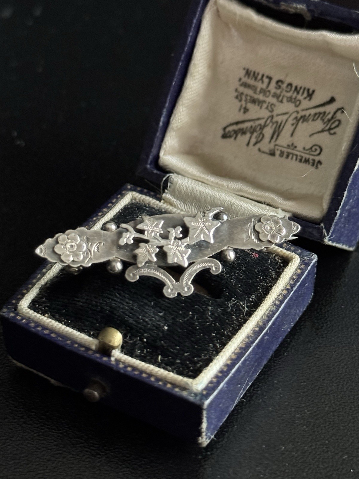 Solid Sterling silver antique Edwardian brooch - … - image 2