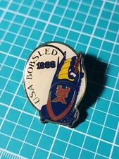 Vtg USA Bobsled Team 1988 Collectors Pin By Peter David Gold Tone Lapel Pin