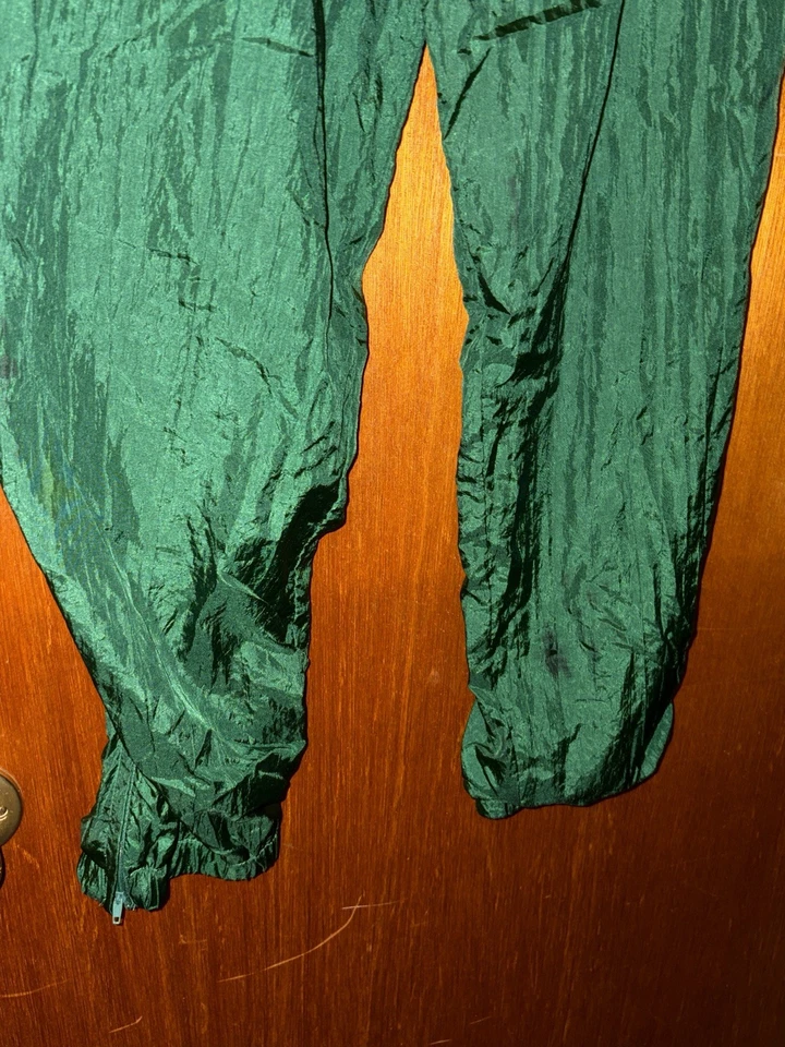 Vintage 80s 90s Green and Purple Nylon Windbreaker Track Suit - Image 4 of 4