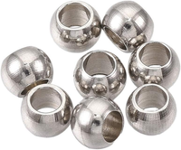 500Stk 304 Edelstahl Perlen 4Mm Runde Abstandsperlen 2Mm Loch Distanzperlen Klei