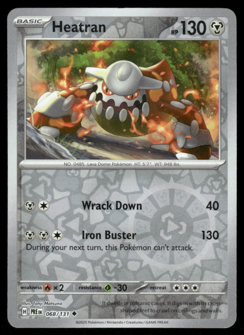 Pokemon Prismatic Evolutions Heatran 068/131 Uncommon Near Mint