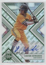 2018 Elite Extra Edition Status Emerald Die-Cut 1/25 Xavier Edwards #37 Auto 1b3