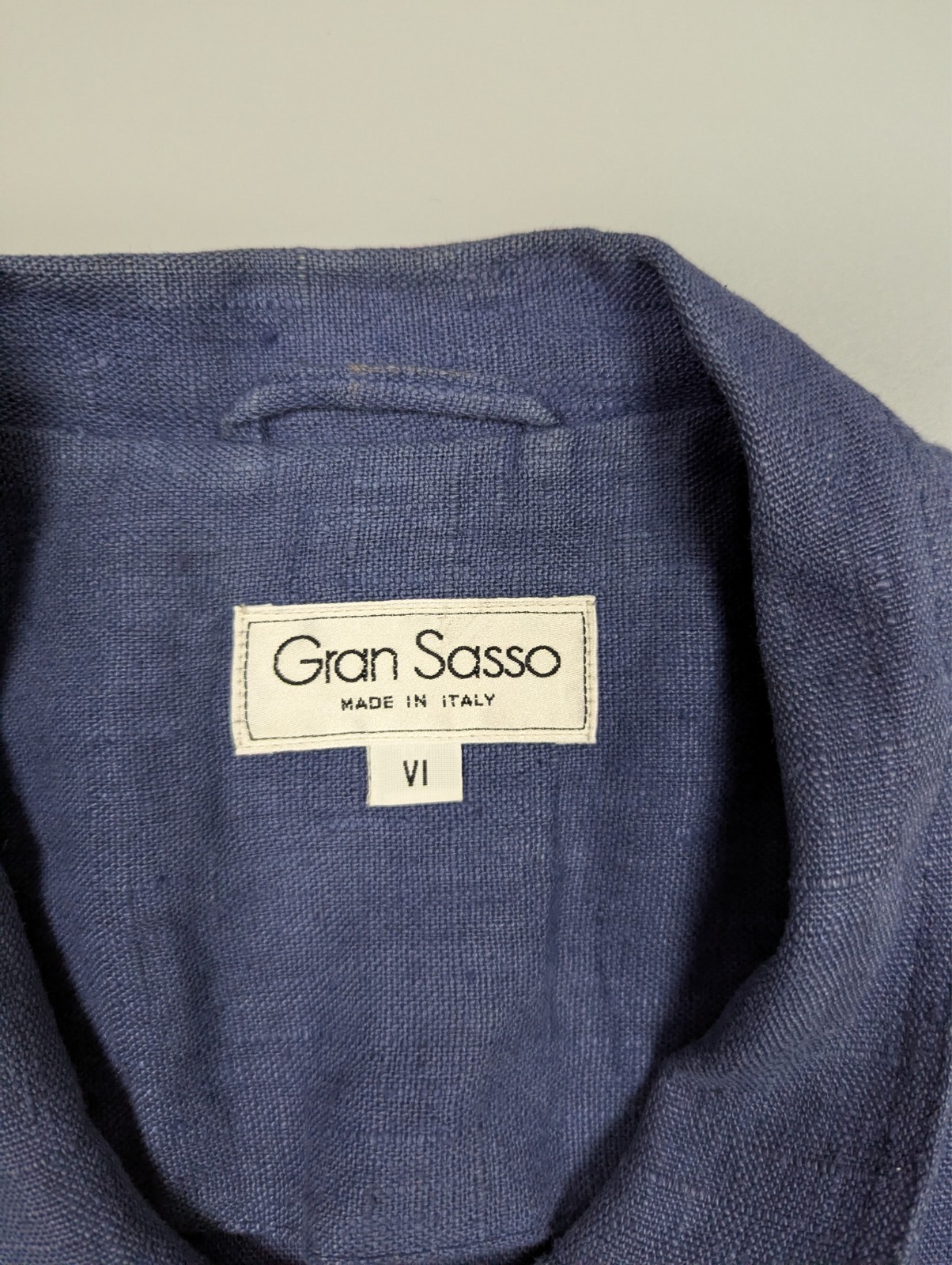 Gran Sasso Vintage Rare 70s Linen Bomber Jacket Boxy Fit Faded Blue Italy L/XL image 7