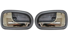 Fits 2002 To 2003 Mazda Protege5 Interior Door Handle Gray Chrome Left And Right