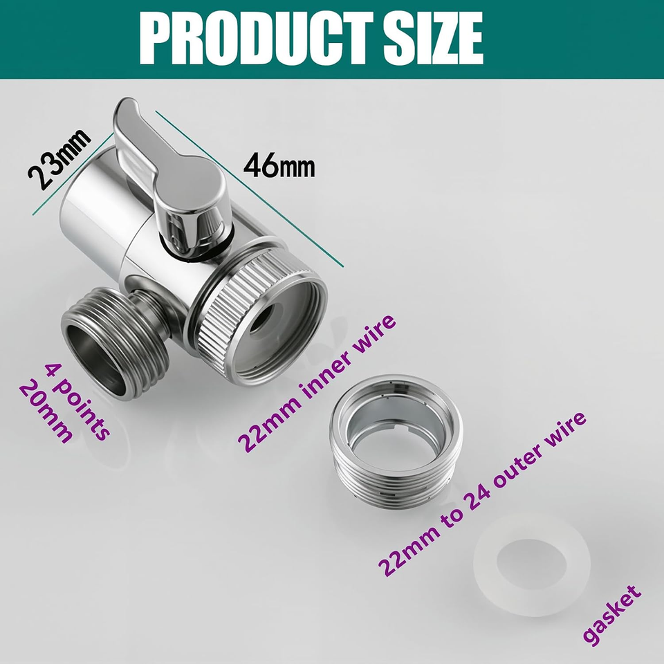 Splinter Valve Faucet Splitter Diverter Valve to Hose Adapter, Shower Diverter Valves ...