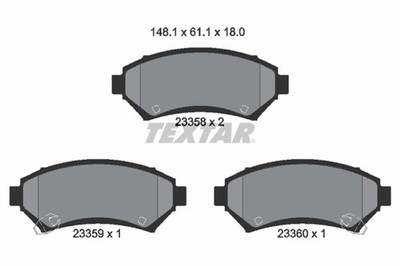 Bremsbelagsatz Scheibenbremse TEXTAR 2335801 für CHEVROLET OPEL TRANS PONTIAC