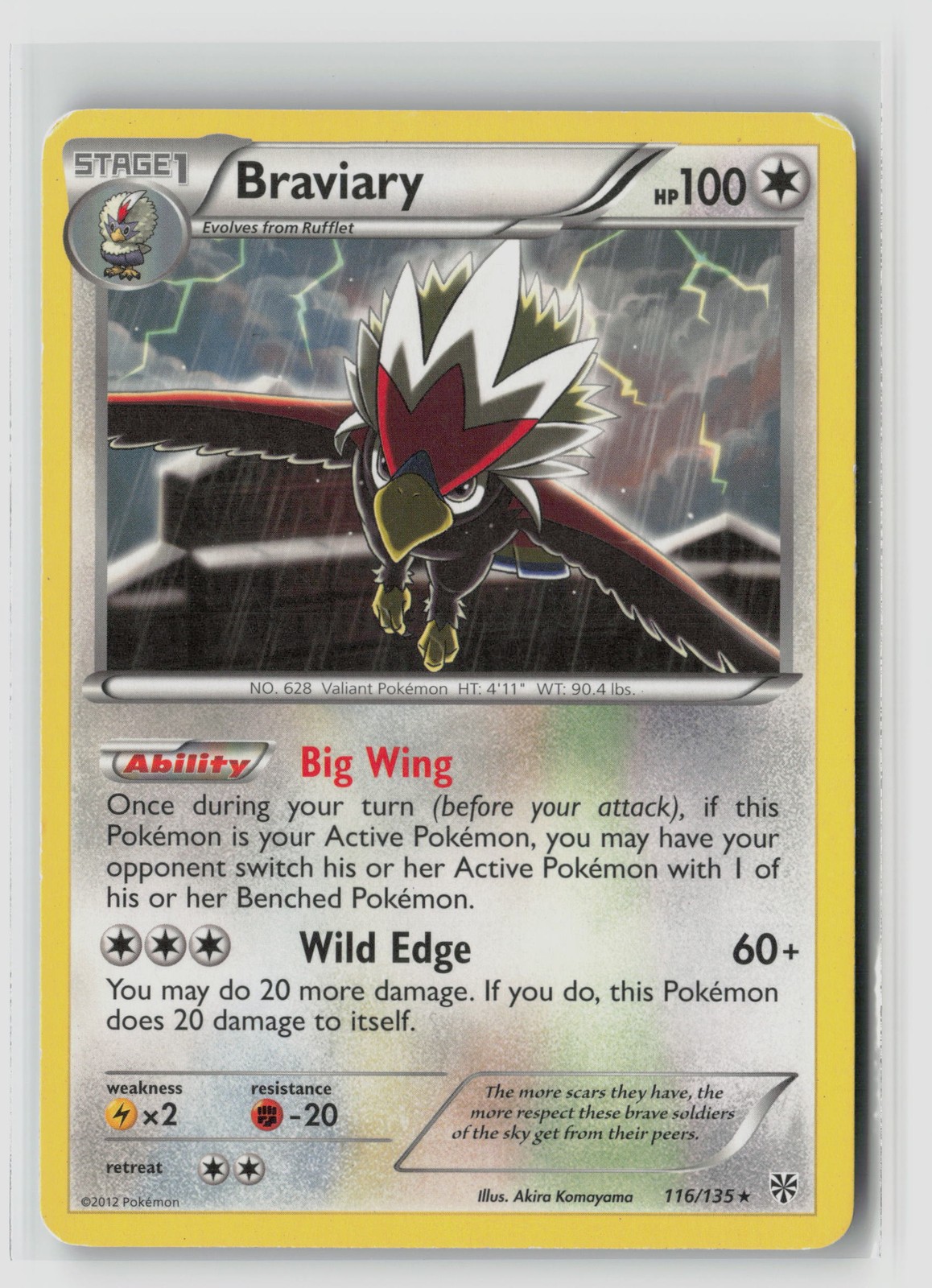 Braviary #116/135 Plasma Storm Rare Pokemon TCG MP