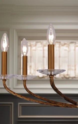 Minka Lavery 5287 Atella 8 Light 36"W Taper Candle Style - Ashen Gold - Picture 8 of 12