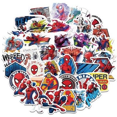 50Pcs Spiderman Sticker for Kids, Cool Cartoon Waterproof Vinyl Stickers for