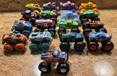 Hot Wheels Monster Trucks Lot of 17 Diecast 1:64 Scale Bigfoot Tiger Shark Cars