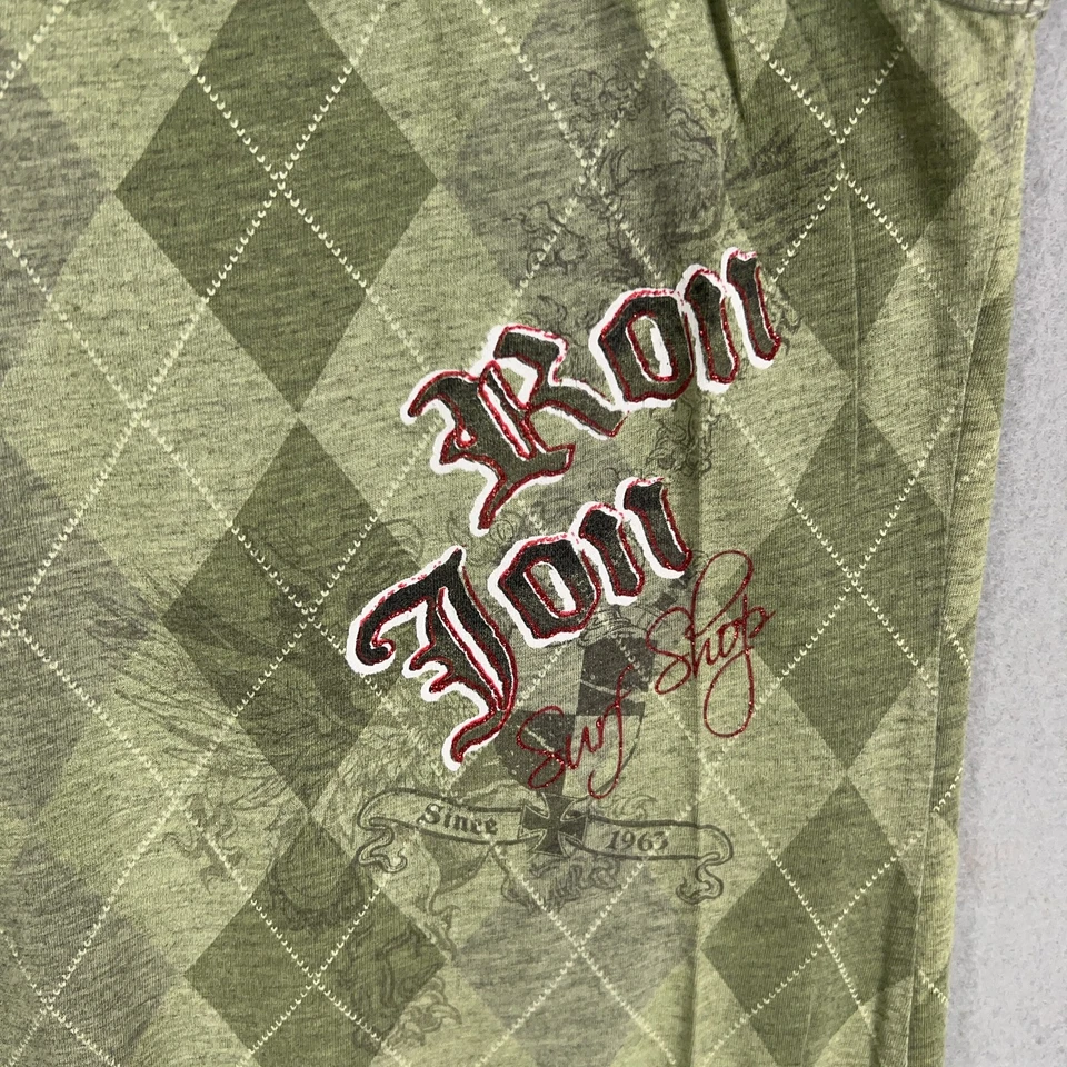 Vintage Ron Jon Surf Shop Tank Top Womens Large Green Argyle Preppy Y2K 90s - Image 4 of 4