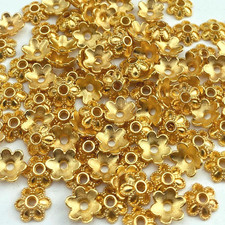 100 Pcs 8Mm Flower Shape Metal Alloy Spacer Beads Mini Loose Bead Caps Accessori