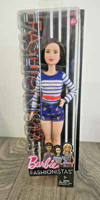 2016 Barbie FASHIONISTAS #61 Nautical Petite Doll Mattel New