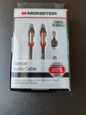 Monster WM DFO-12 140877-00V OPTICAL AUDIO CABLE 12FT 3.65M