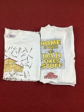 x2 Vintage Home Improvement Shirt Mens Large Dad TV Show Tim Allen Single Stitch