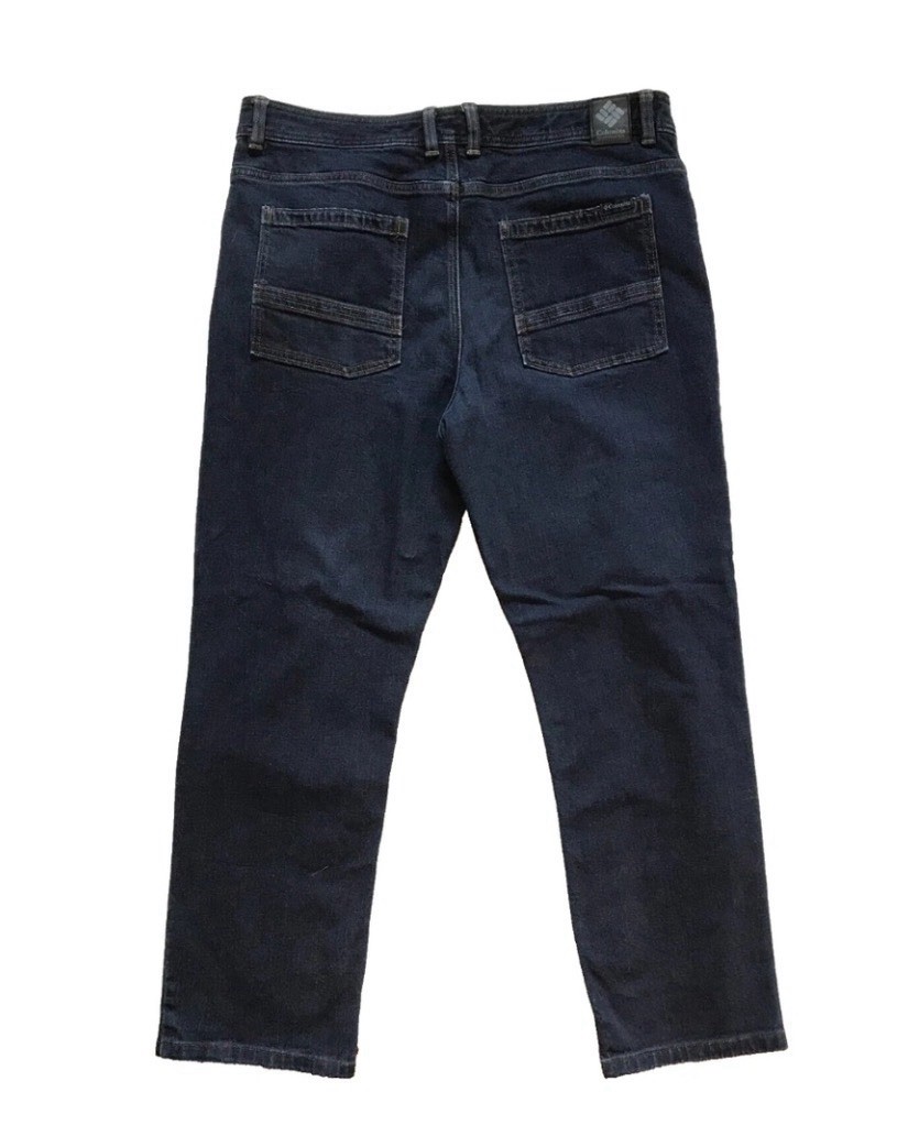 Columbia Men's Straight Fit Dark Blue Stretch Denim Jeans with Pockets View 2