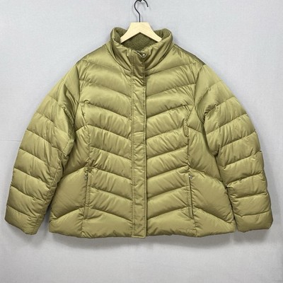 Eddie Bauer Jacket 3XL  Womens Down Puffer EB550 Fill Chevron Antique Bronze