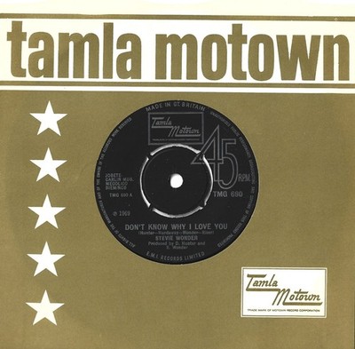 STEVIE WONDER Don't Know Why I Love You / My Cherie Amour 1969 UK 7'' vinyl