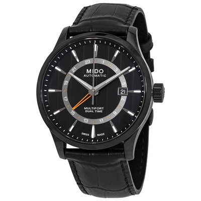 Mido Multifort Dual Time Automatic Black Dial Men's Watch M0384293605100