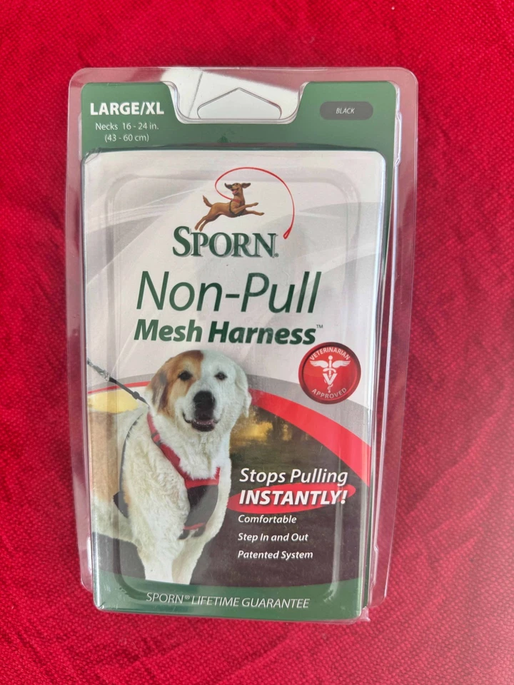 NWT Sporn Non Pulling Mesh Harness Large Necks 16-24 In (43-60cm) In Color BLACK - Image 4 of 4