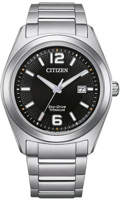 Citizen Herrenuhr Eco-Drive Solar Titan/Schwarz mit Gliederband AW1641-81E
