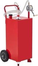 Fuel Caddy Portable Gas Tank With Reversible Rotary Hand Siphon Pump With Wheel