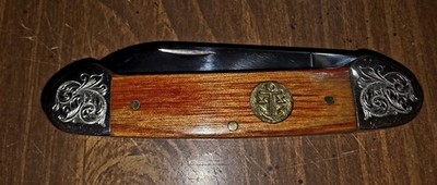 Case XX USA 72131 2 Blade Pocket Knife Anchor Shield EngravedBolsters WoodHandle