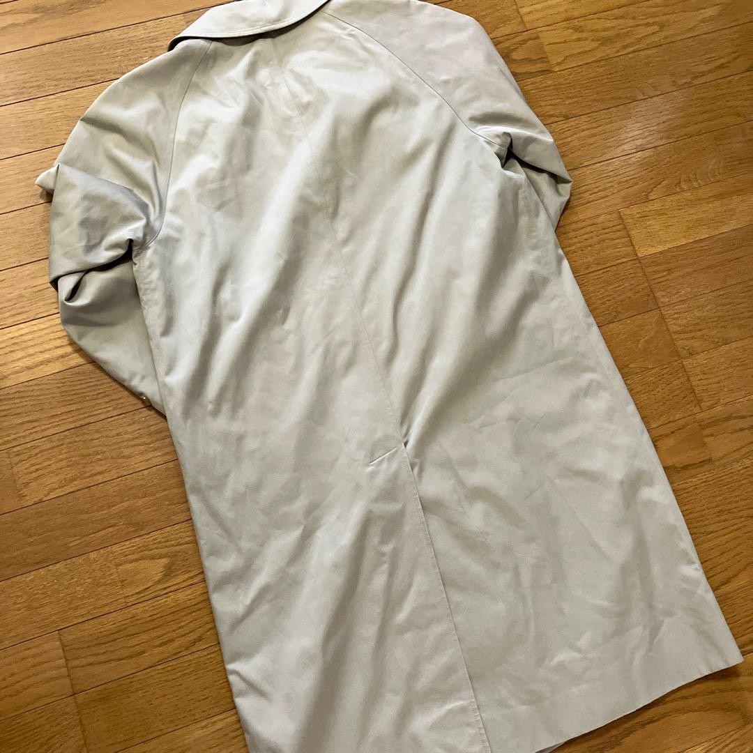 Burberrys Bal Collar Coat Beige Cotton With Check Pattern Size L For Women thumbnail 8