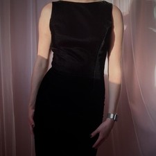 Vintage Black Velvet Tailored Gown