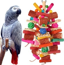 Kyouki Parrots Toys for Cockatiels, Budgies, Original color corn husk
