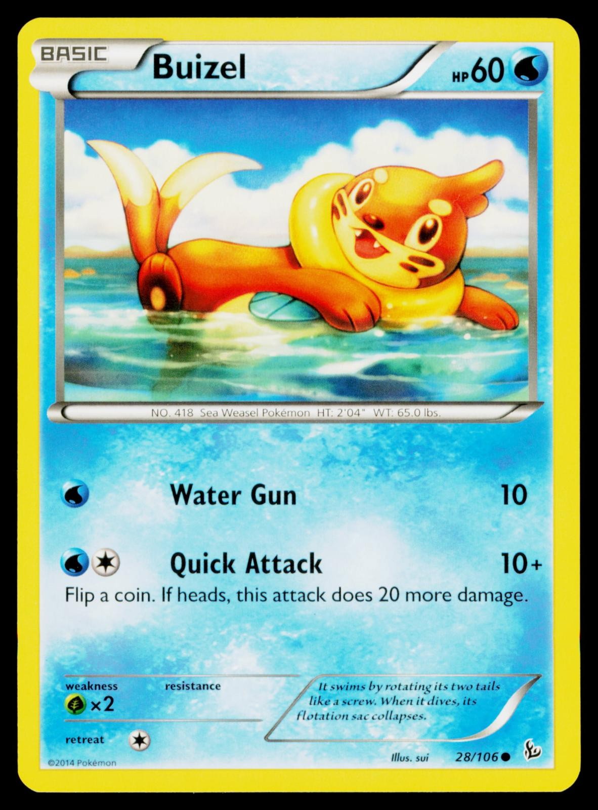 Buizel - 28/106 NM Common Flashfire Pokemon