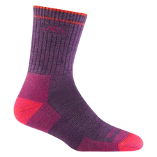 Darn Tough 1903 Plum Heather Women's Hiker Micro Crew Midweight Hiking Sock