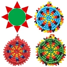 Handmade Beaded Cute 1.2 inch Round Earrings