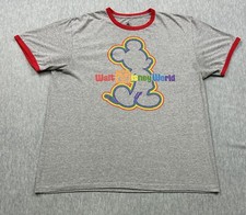 Mickey Mouse Disney Parks Ringer Shirt Mens Extra Large Gray Walt Disney