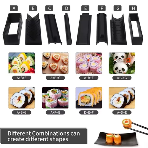 Juego de moldes de sushi, 10 piezas - Juego de máquina de sushi para principiantes - Imagen 4 de 12