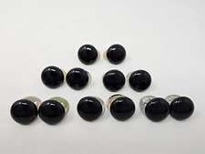 6 pr VTG Zims 21mm Round Black Flat Domed Plastic Safety Eyes Crochet Craft Doll