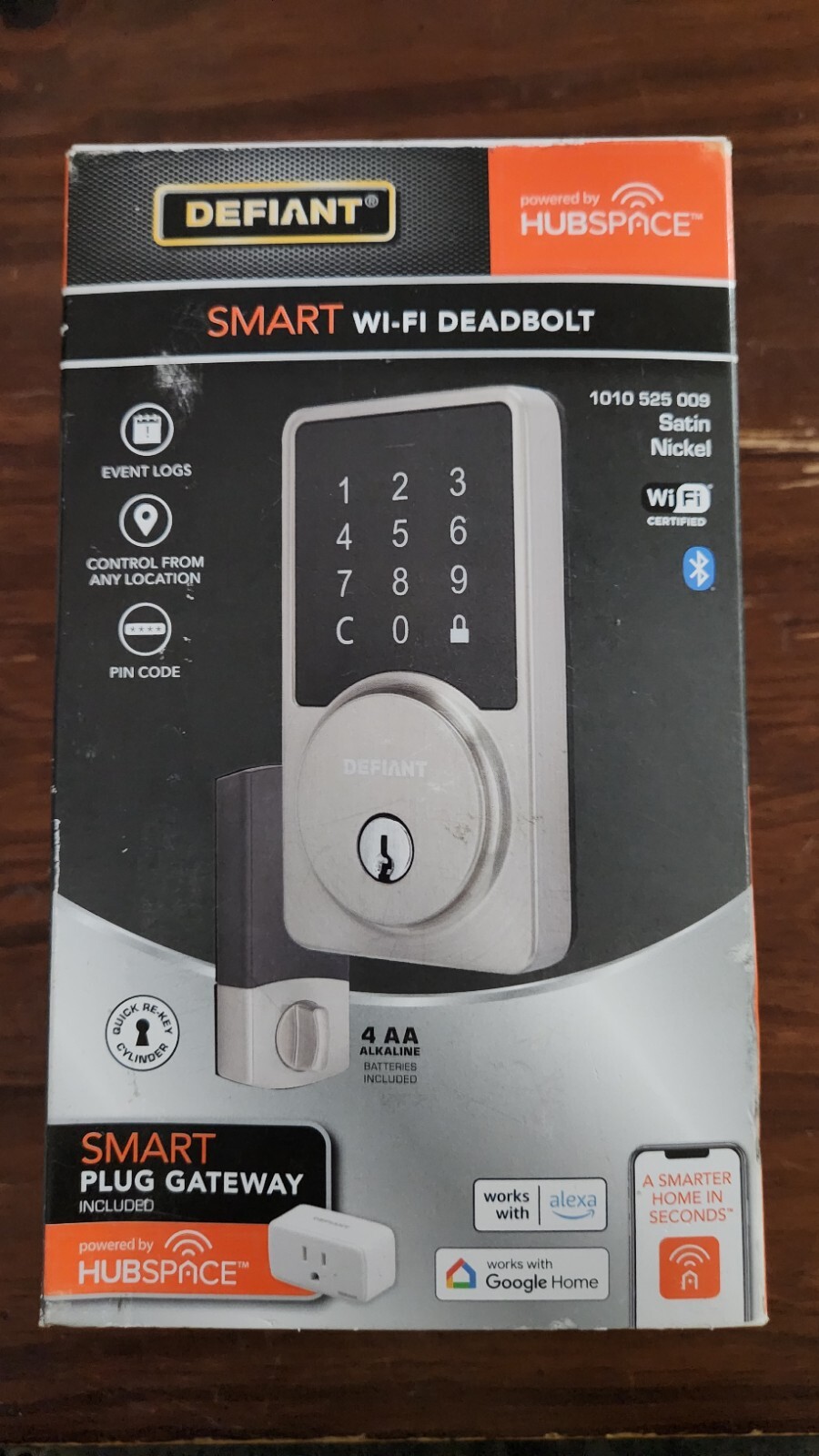 Defiant Nickel Smart WiFi Bluetooth Deadbolt Keyless Entry Keypad Used Read  -image